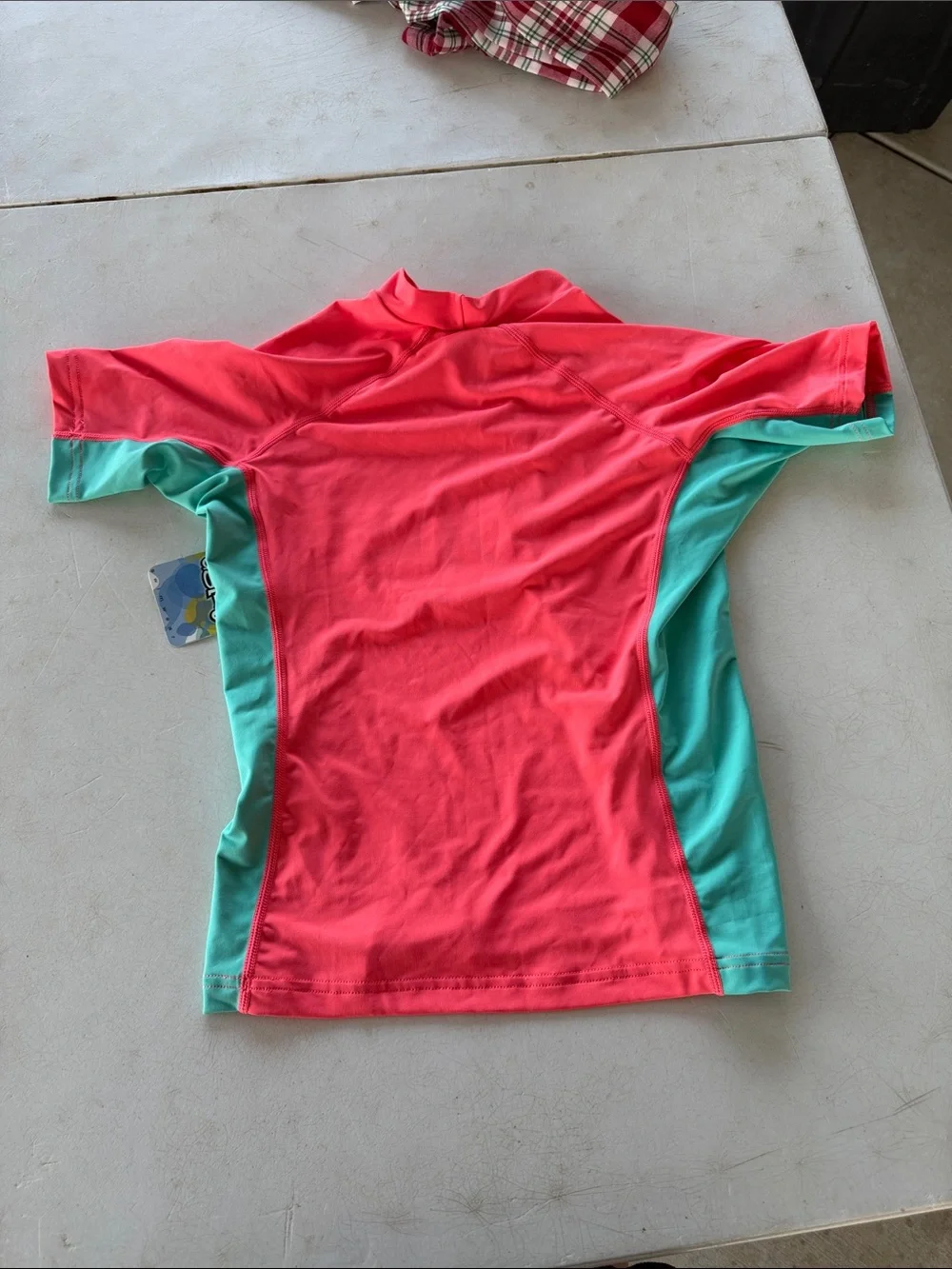 NWT Dolfin Uglies Girls' Coral & Aqua Floral Rashguard Swim Top